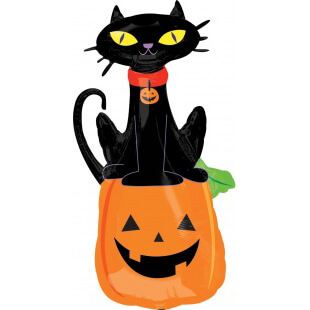 Фигура Кошка на тыкве, 91 см