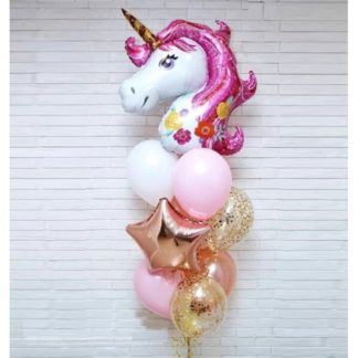 Композиция из шариков «Единорог с цветами»