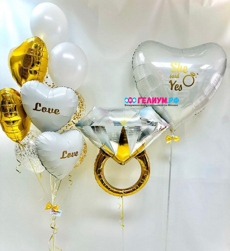 Композиция Кольцо с бриллиантом