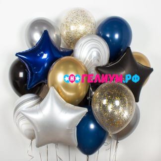 Композиция гелиевых шаров для мужчины «Ночь»