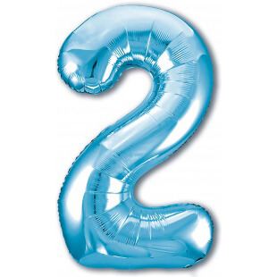 Шар цифра 2 голубая, 102 см