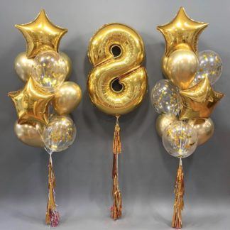Комплект гелиевых шаров «Gold»
