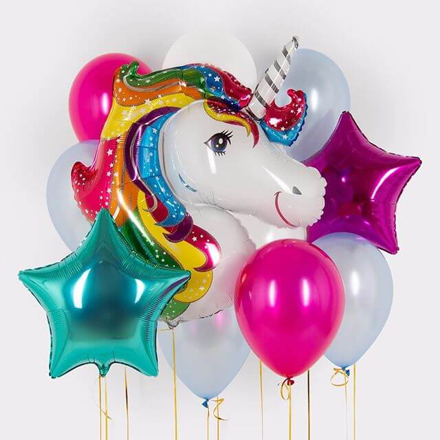 Комплект гелиевых шаров «Радужный единорог»