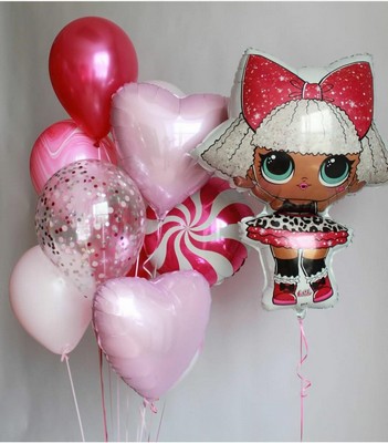 Композиция воздушных шаров куклы LOL Дива