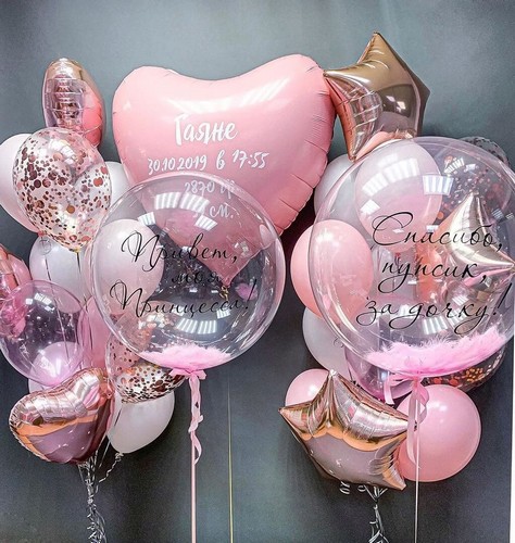 Набор шаров на выписку из роддома Девочка