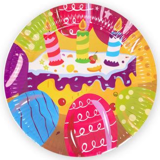 Тарелки Торт со свечкми 6 шт.