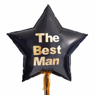 Фольгированная чёрная звезда с надписью