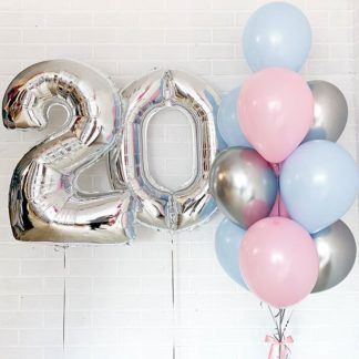 Гелиевые шары с цифрами на выбор «Зефирка»