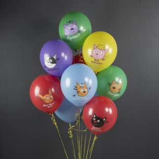 Облако из 15 латексных шаров «Три кота»
