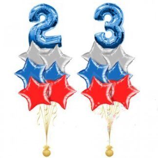 Фонтаны из фольгированных звёзд «23 февраля»