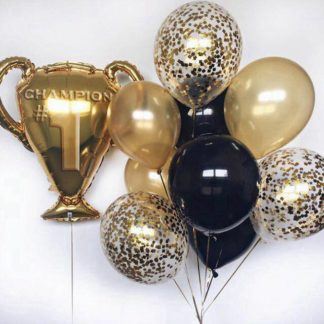 Композиция шаров с золотым кубком Чемпион