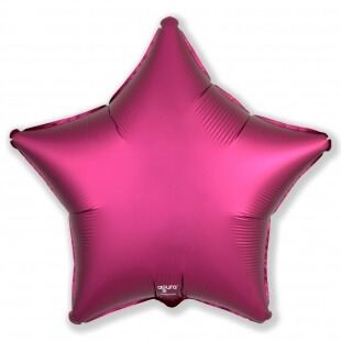 Сатин гранатовая фольгированная звезда 46 см