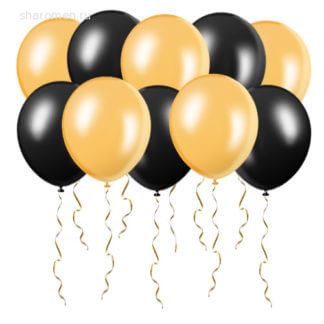 Шары под потолок «Чёрно-золотые»