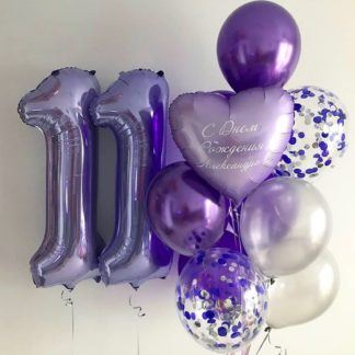 Гелиевые шары с индивидуальной надписью «Сиреневая сказка»