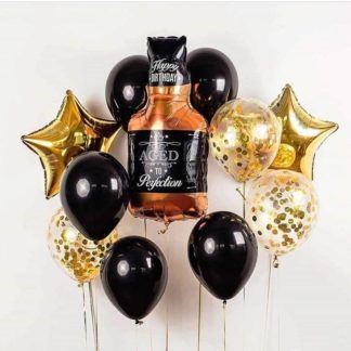 Композиция воздушных шаров с бутылкой Виски