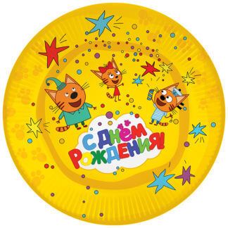 Тарелки Три кота, жёлтый, 6 шт.
