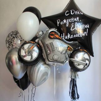 Композиция надувных шаров Мотоцикл