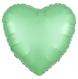 Сатин мятное фольгированное сердце 46 см