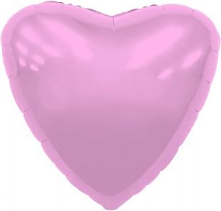 Розовое фольгированное сердце 46 см