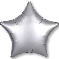 Сатин платина фольгированная звезда 46 см