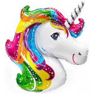 Фигура Голова единорога, радужный, 104 см