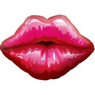 Шар (30''/76 см) Фигура, Губы, Красный