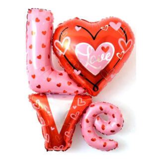 Фигура надпись Love, 104 см, с сердечками