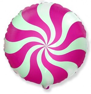 Фольгированный круг 46 см, Леденец (фуше)