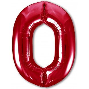 Шар цифра 0 красная, 102 см