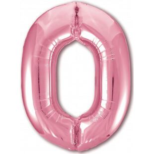 Шар цифра 0 розовая, 102 см