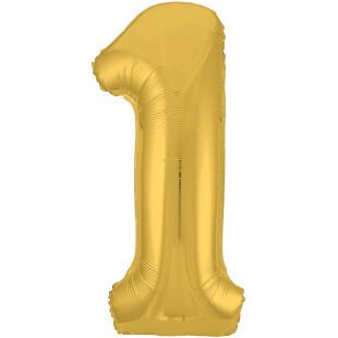 Шар цифра 1 золотая, 102 см