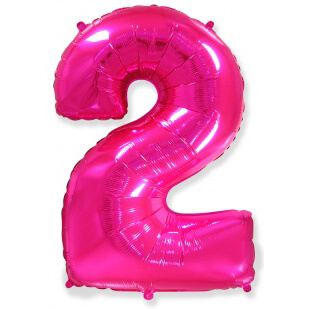 Шар цифра 2 фуше, 102 см