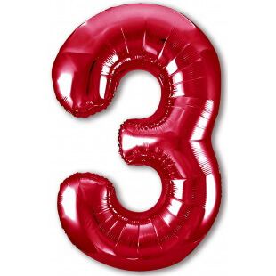 Цифра 3 красная, 102 см