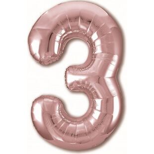 Цифра 3 розовое золото, 102 см