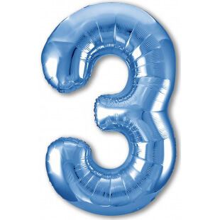 Цифра 3 синяя, 102 см