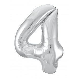 Цифра 4 серебряная, 102 см