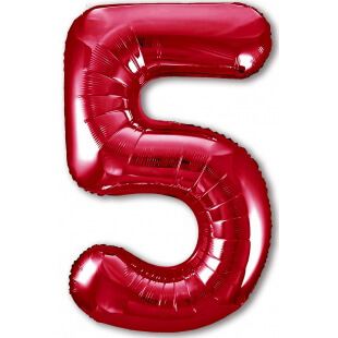 Цифра 5 красная, 102 см