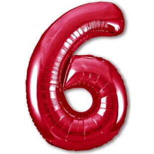 Цифра 6 красная, 102 см