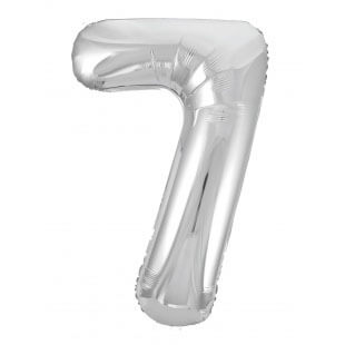 Цифра 7 серебряная, 102 см