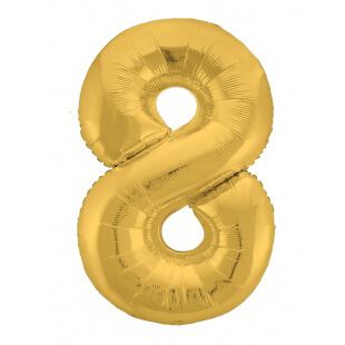 Цифра 8 золотая, 102 см