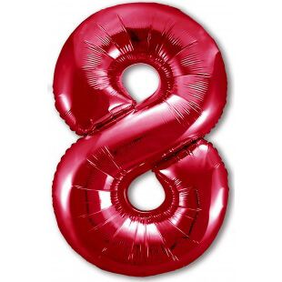 Цифра 8 красная, 102 см