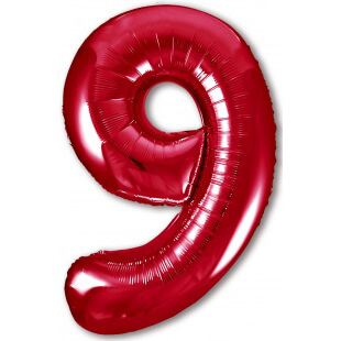 Цифра 9 красная, 102 см