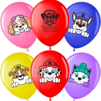 Латексный шар 30 см, Щенячий патруль, ассорти, пастель