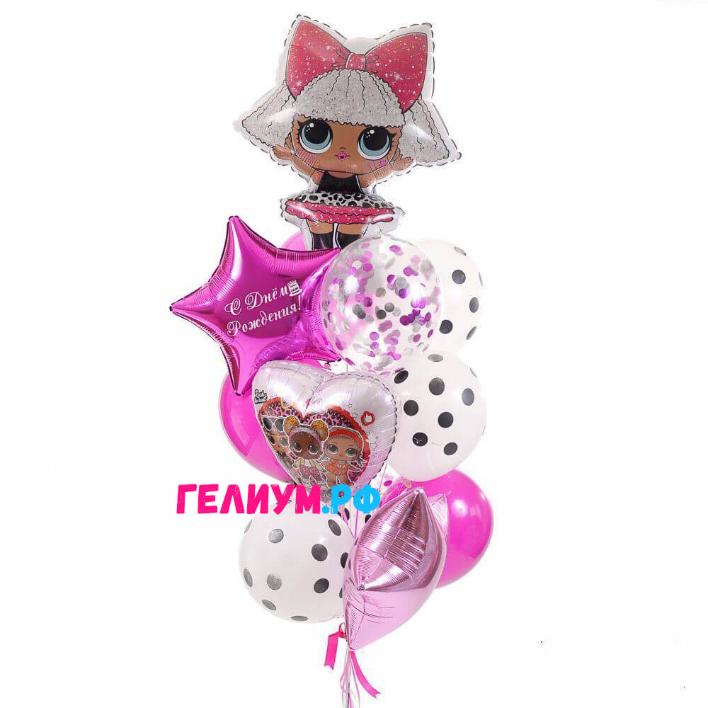 Фонтан шаров с куклой LOL «Дива»