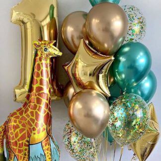 Набор воздушных шаров с цифрой Жираф