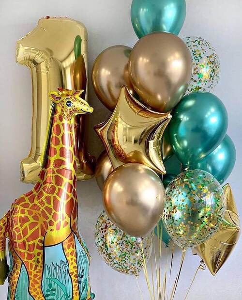 Набор воздушных шаров с цифрой Жираф