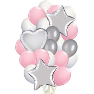 Композиция из шариков Розовая дымка