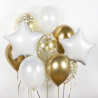 Набор шаров белые и золотые «Загадка»