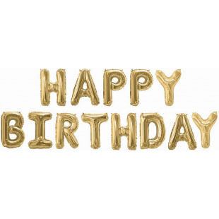 Набор букв Happy Birthday, золото, 41 см