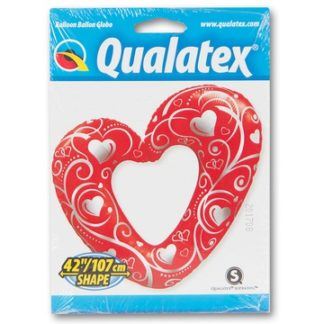 Фигура Сердце вензель, красное, 107 см